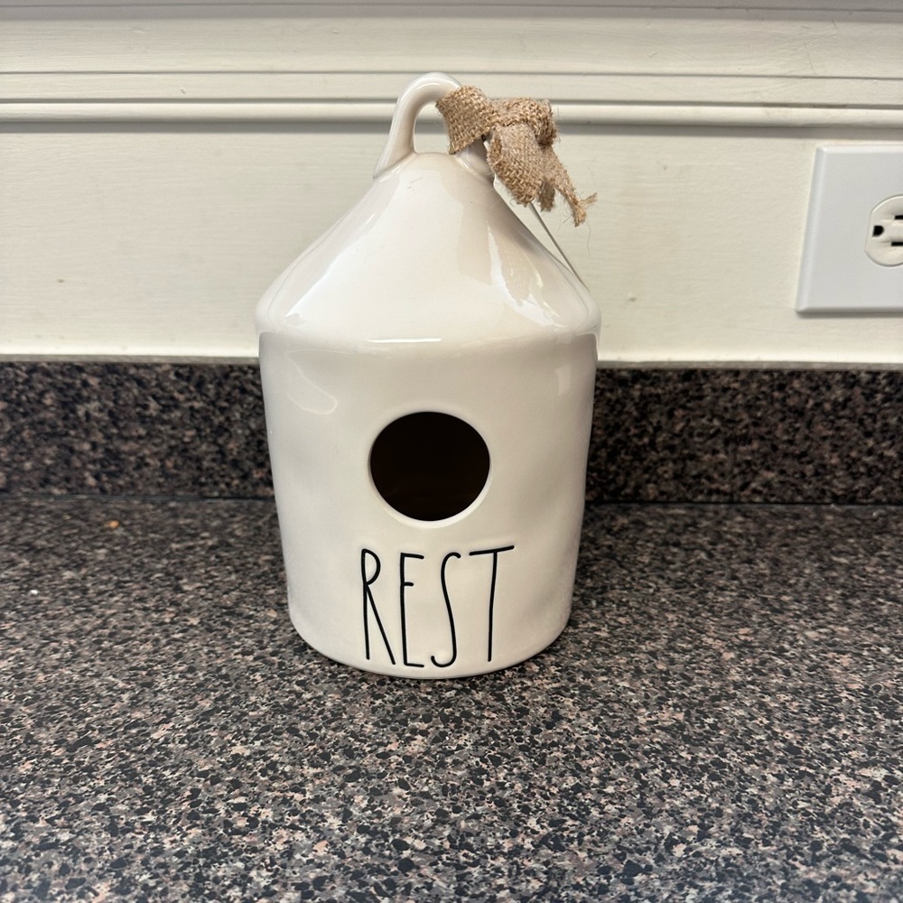 Rae Dunn Rest Birdhouse Decor